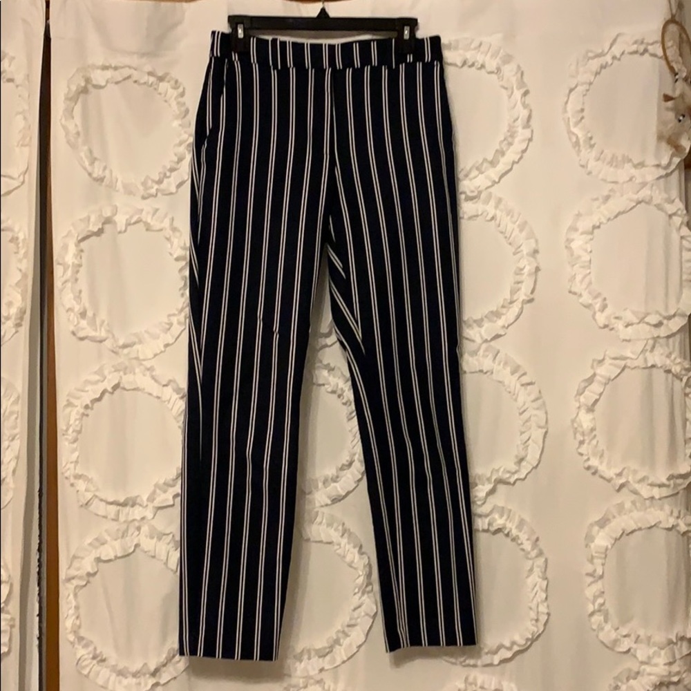 Navy striped dress pants
